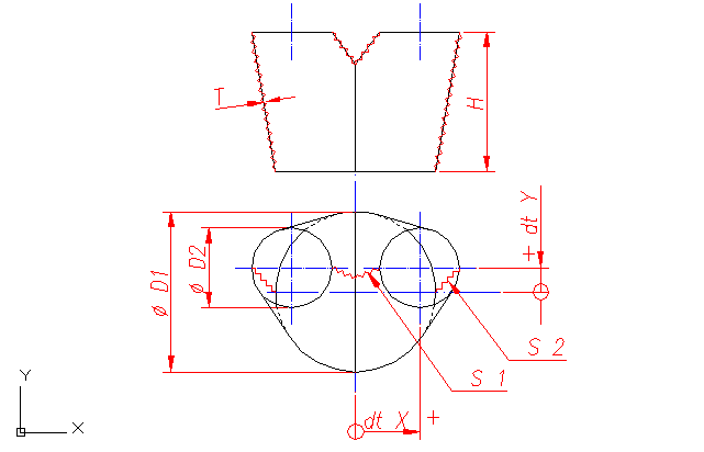 Pattern: Y - circle to circle [2 cones] 
