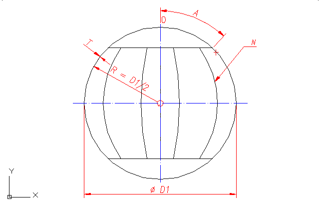 Pattern: sphere - one row 