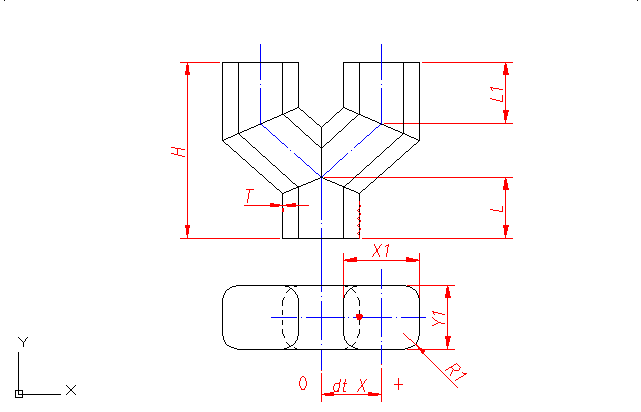 Pattern: Y - S-pipe - fillet rectangle